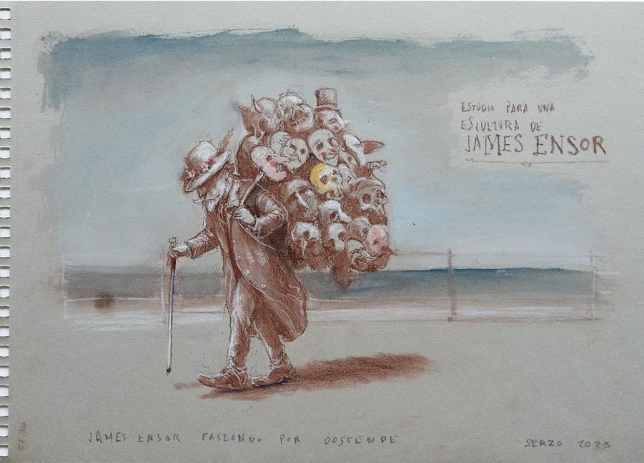 James Ensor. Estudio para una escultura de James Ensor, 2023